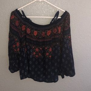tank top with long sleeve off the shoulder blouse